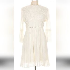 J. Gee Elegant White Lace Women's Long Sleeve Dress